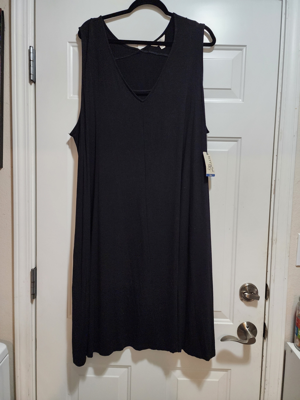 NWT Terra & Sky Black Sleeveless Swing Dress With Pockets 3X 24W-26W